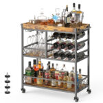 Rubiya Wood Bar Cart - Chic Decora