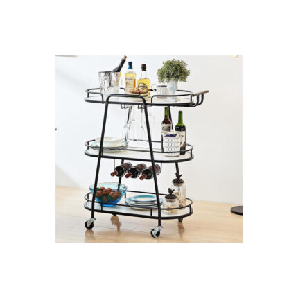 Rushna Metal Bar Cart - Chic Decora