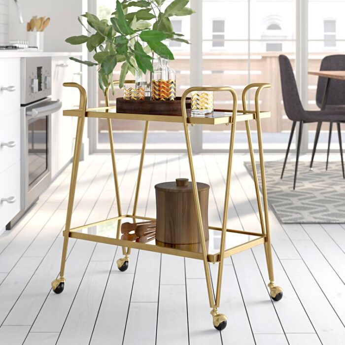 Sarish Metal Bar Cart - Chic Decora