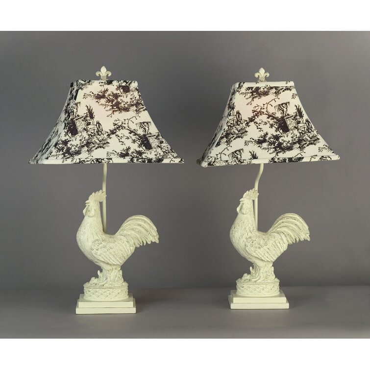 Scarberry Rooster 25″ Table Lamp with Classic Shade - Chic Decora