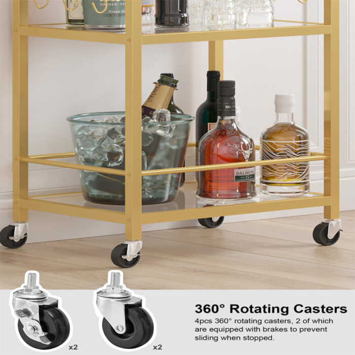 Sejun Metal Bar Cart - Chic Decora