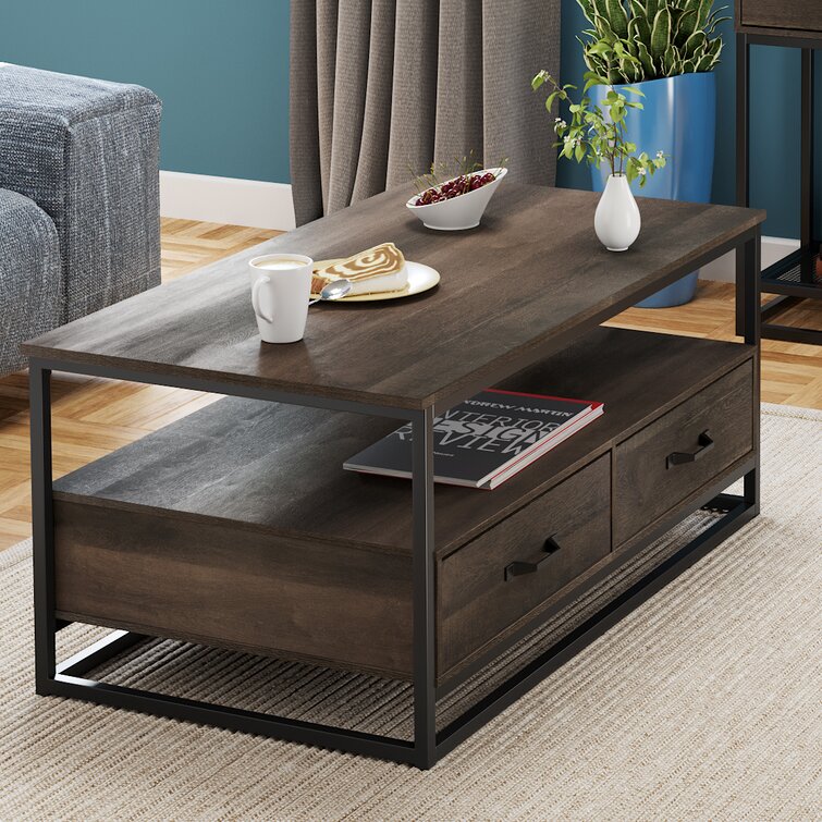 Southside 43.3” W Coffee Table with 2 Drawers - Chic Decora