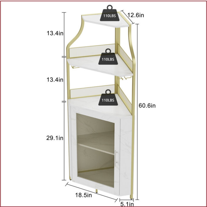 TealaCorner Wine Bar Cabinet with Storage,Wine Rack Cabinet Home Bar Furniture Shelf - Chic Decora