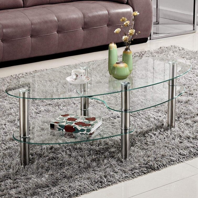 Thacher Glass Top Coffee Table - Chic Decora