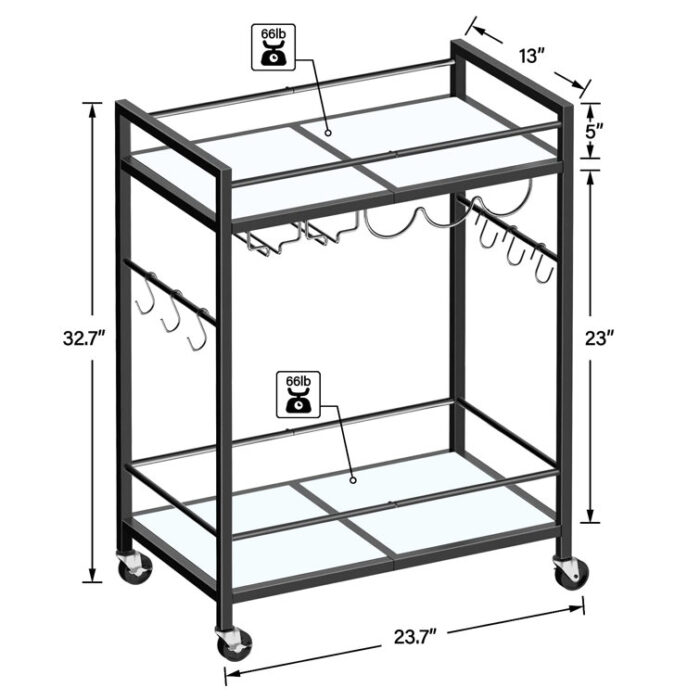 Tiedeman Metal Bar Cart - Chic Decora