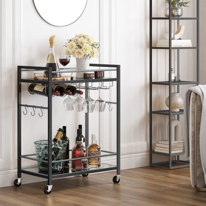 Tiedeman Metal Bar Cart - Chic Decora