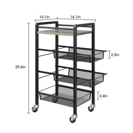 Tooborac Metal Bar Cart - Chic Decora