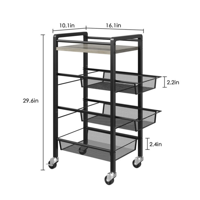 Tooborac Metal Bar Cart - Chic Decora