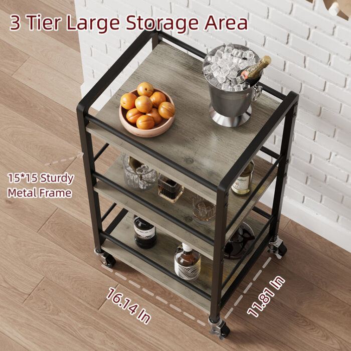 Tooborac Metal Bar Cart - Chic Decora