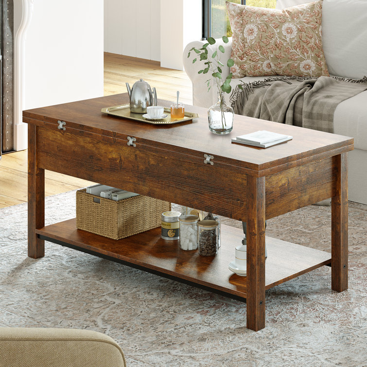 Torron Lift Top Square Coffee Table, 4-in-1 Multi-Function and Large Coffee Table with Storage - Chic Decora