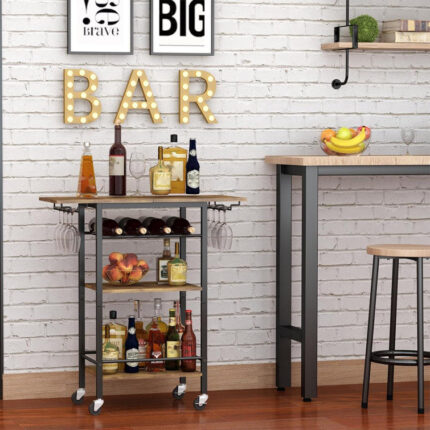 Tymetrius Metal Bar Cart - Chic Decora