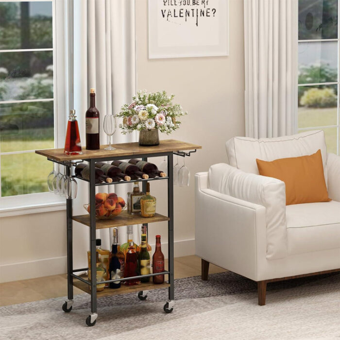 Tymetrius Metal Bar Cart - Chic Decora