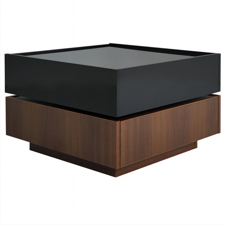 Tyrique 360Â°Rotating Coffee Table with 2 Drawers, Center Table for Living Room - Chic Decora