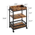 Vidrine Wood Bar Cart - Chic Decora