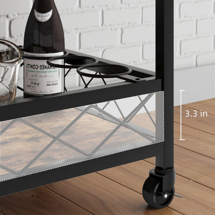 Vidrine Wood Bar Cart - Chic Decora