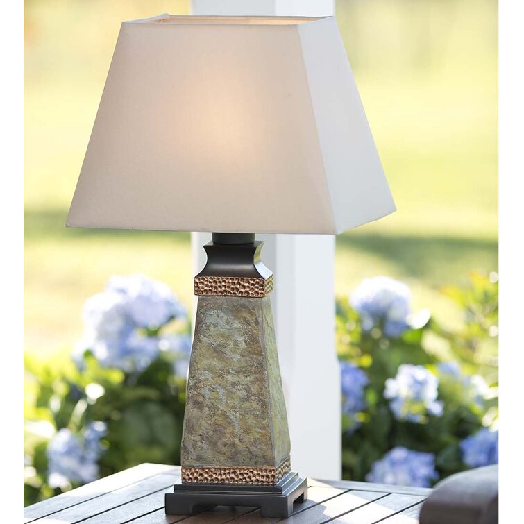 Weatherproof Slate Outdoor 23″ Table Lamp - Chic Decora