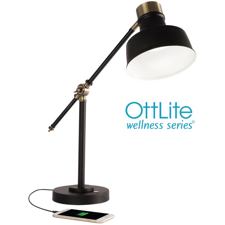 Wellness OttLite Balance LED Desk Lamp with USB Port – Modern, Adjustable, Desk Light - Chic Decora