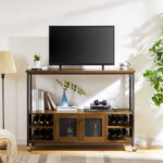 Yairis 54.11″ Wine Bar Cabinet Console Table Sideboard with Storage Compartment - Chic Decora