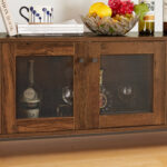 Yairis 54.11″ Wine Bar Cabinet Console Table Sideboard with Storage Compartment - Chic Decora