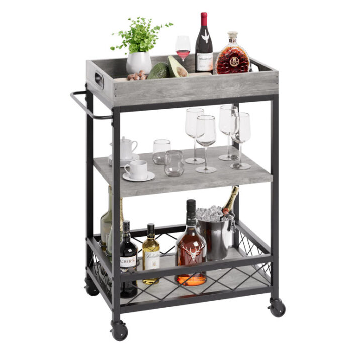 Yanisley Metal Bar Cart - Chic Decora