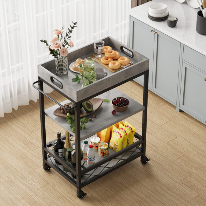 Yanisley Metal Bar Cart - Chic Decora