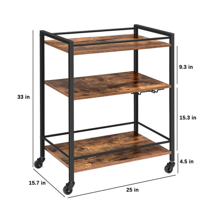 Zakori Metal Bar Cart - Chic Decora