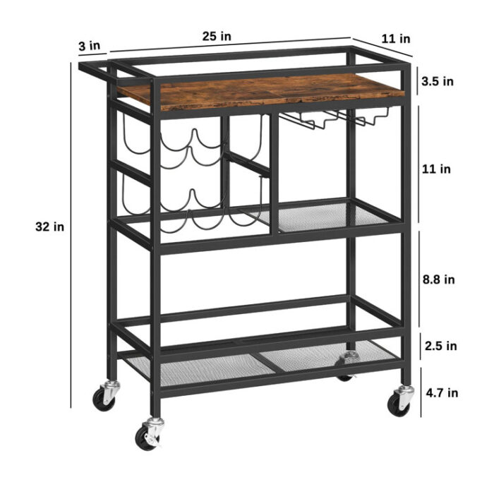 Zuella Metal Bar Cart - Chic Decora