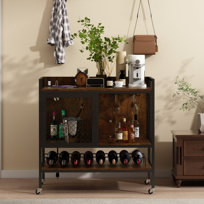 Zyauna Metal Bar Cart - Chic Decora