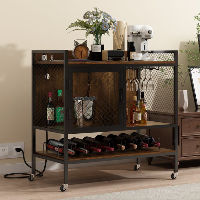 Zyauna Metal Bar Cart - Chic Decora