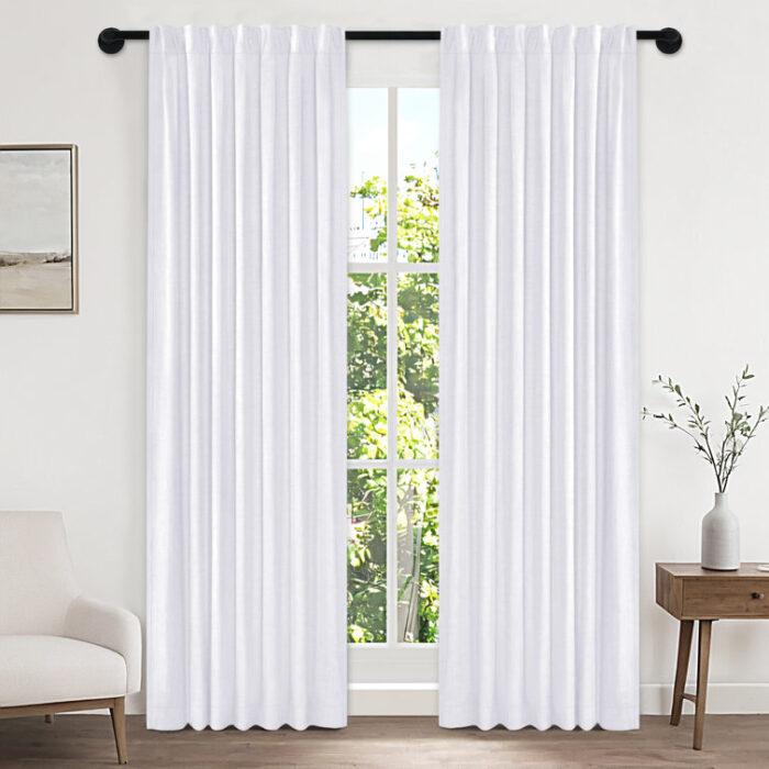 100% Blackout Curtains For Bedroom 52 Inches Wide Thermal Insulated Back Tab/Rod Pocket (Set of 2) - Chic Decora