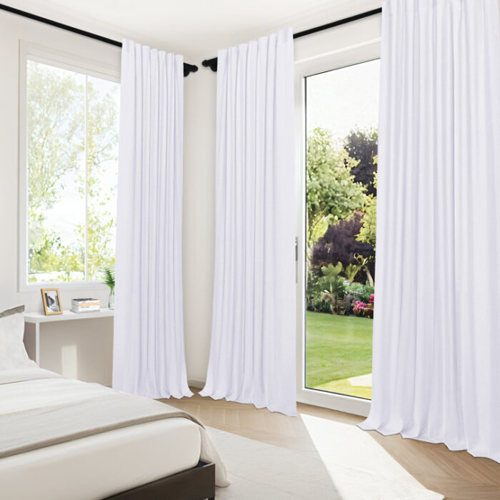 100% Blackout Curtains For Bedroom 52 Inches Wide Thermal Insulated Back Tab/Rod Pocket (Set of 2) - Chic Decora