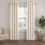 100% Blackout Linen Blend Grommet Curtain Set (Set of 2) - Chic Decora