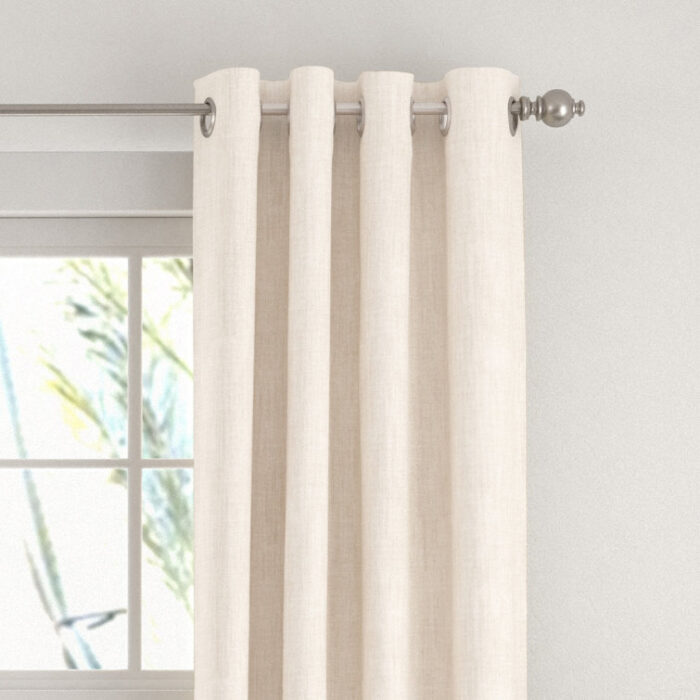 100% Blackout Linen Blend Grommet Curtain Set (Set of 2) - Chic Decora