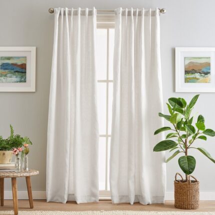 Linear Tree Polyester Curtain Pair (Set of 2) - Chic Decora