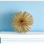 10″ Antique Gold Finish Large Urchin Sphere - Chic Decora