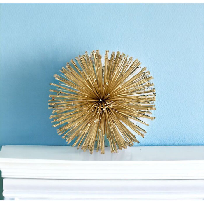 10″ Antique Gold Finish Large Urchin Sphere - Chic Decora