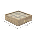 10″ Natural Brown Wooden Tic Tac Toe in Case Decorative Table Game – 10″ x 10″ x 3″ - Chic Decora