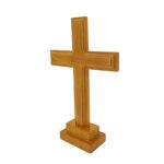 11.2″ x 7″ x 0.8″ Tabletop Rubber Wood Cross Standing Cross for Christian Church Altar Home Prayer - Chic Decora