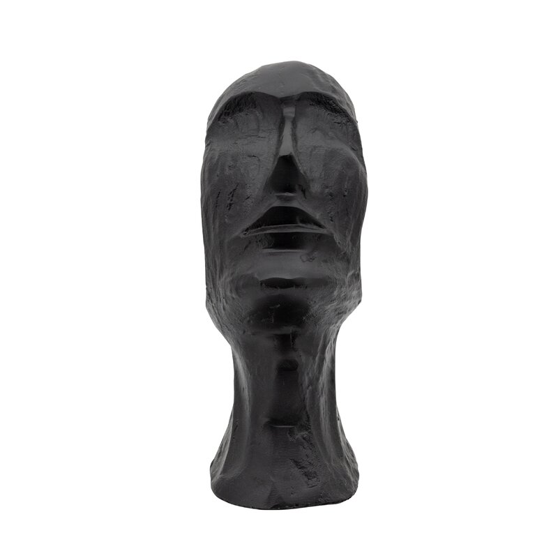 11″ Metal Face Sculpture Aluminum Abstract Facial Statue - Chic Decora