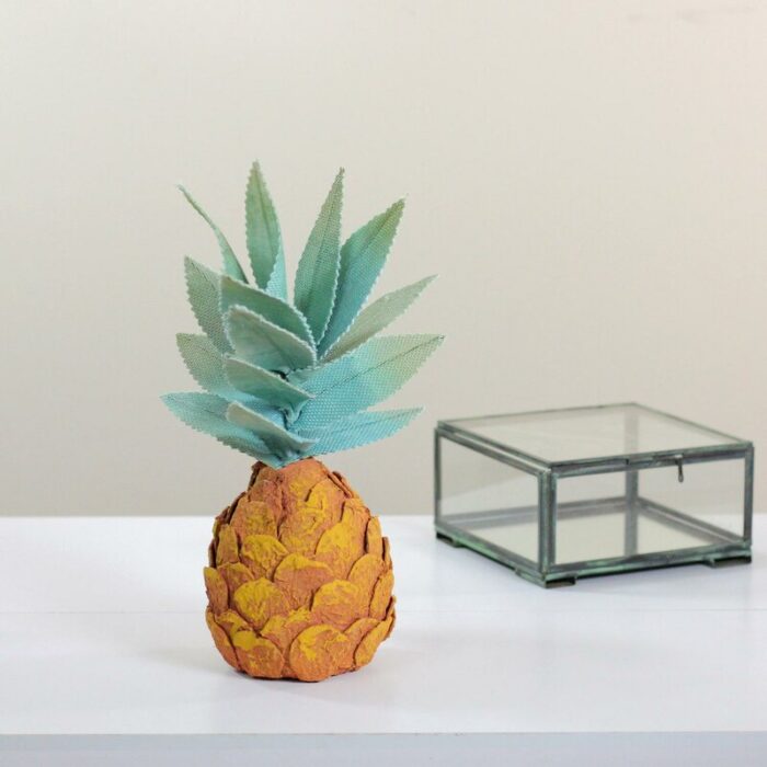 11″ Orange Tropical Artificial Pineapple Decoration - Chic Decora