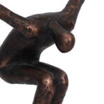 12″ Bronze and Copper Man Sculpture, Contemporary Artistic Statue of Man Balancing on Sphere - Chic Decora