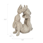 14.5 In Resin Kissing Bunnies Statue - Chic Decora