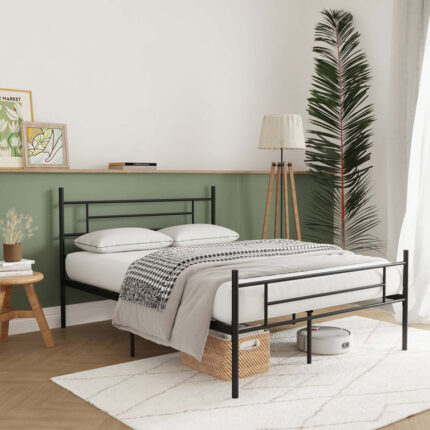 14″ Metal Platform Bed with Headboard - Chic Decora