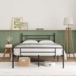 14″ Metal Platform Bed with Headboard - Chic Decora