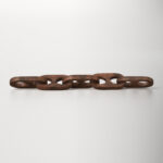 18″ Brown Wooden Chain Link Sculpture – A Rustic and Contemporary Link to Style for Home or Office - Chic Decora