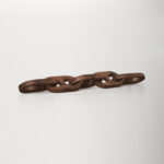 18″ Brown Wooden Chain Link Sculpture – A Rustic and Contemporary Link to Style for Home or Office - Chic Decora