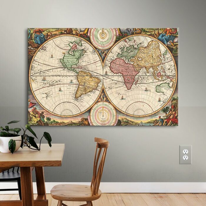 ” 1730 Map Of The World ” by Daniel Stoopendaal - Chic Decora