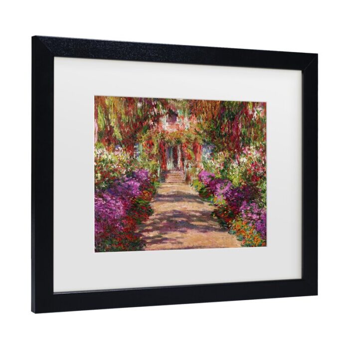 ” A Pathway In Monets Garden ” by Claude Monet Painting Print - Chic Decora