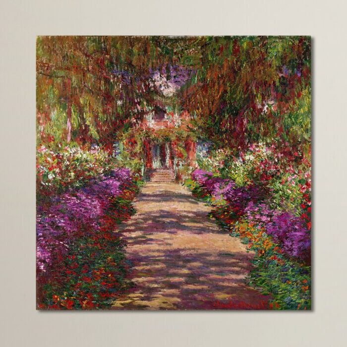 ” A Pathway In Monets Garden ” by Claude Monet Painting Print - Chic Decora