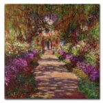 ” A Pathway In Monets Garden ” by Claude Monet Painting Print - Chic Decora